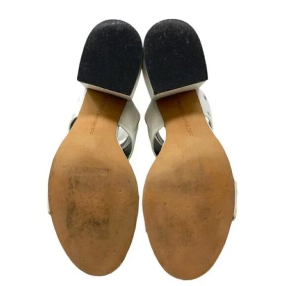 Rebecca Minkoff Carter White Grommet Strappy Chunky Heel Sandals - Size 8 - Picture 6 of 8